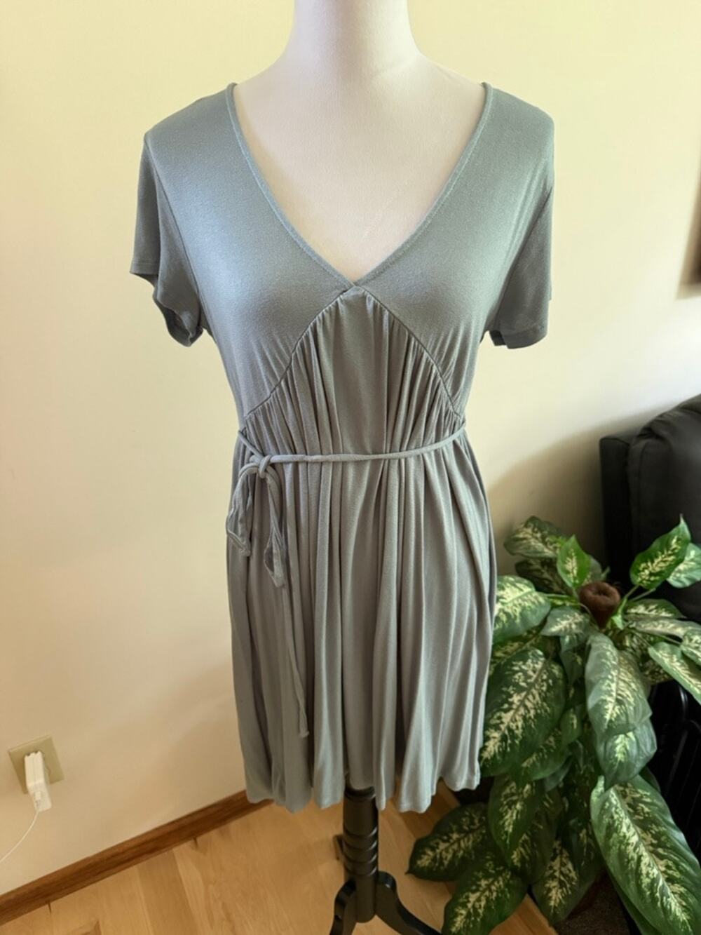 Pink Rose Teal T-Shirt Dress